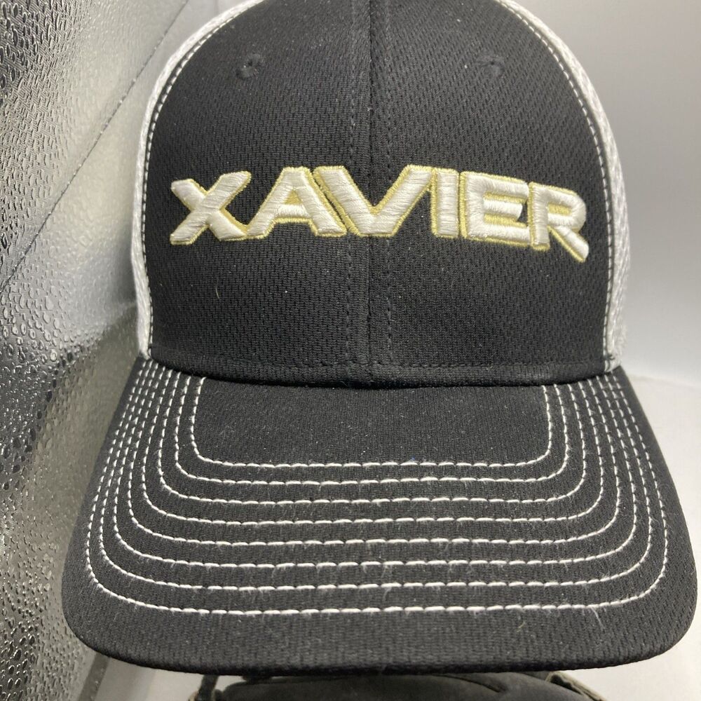 Xavier Hat Cap Unisex Size L/XL  Black NCAA College MWS1125 Proflex Mesh Back